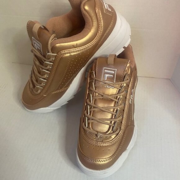 Fila Women’s Metallic Rose Gold Sneakers, size 9 (NEW) - Picture 2 of 6